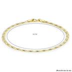 9K Yellow Gold Plait Fine Herringbone Bracelet 7 Inch