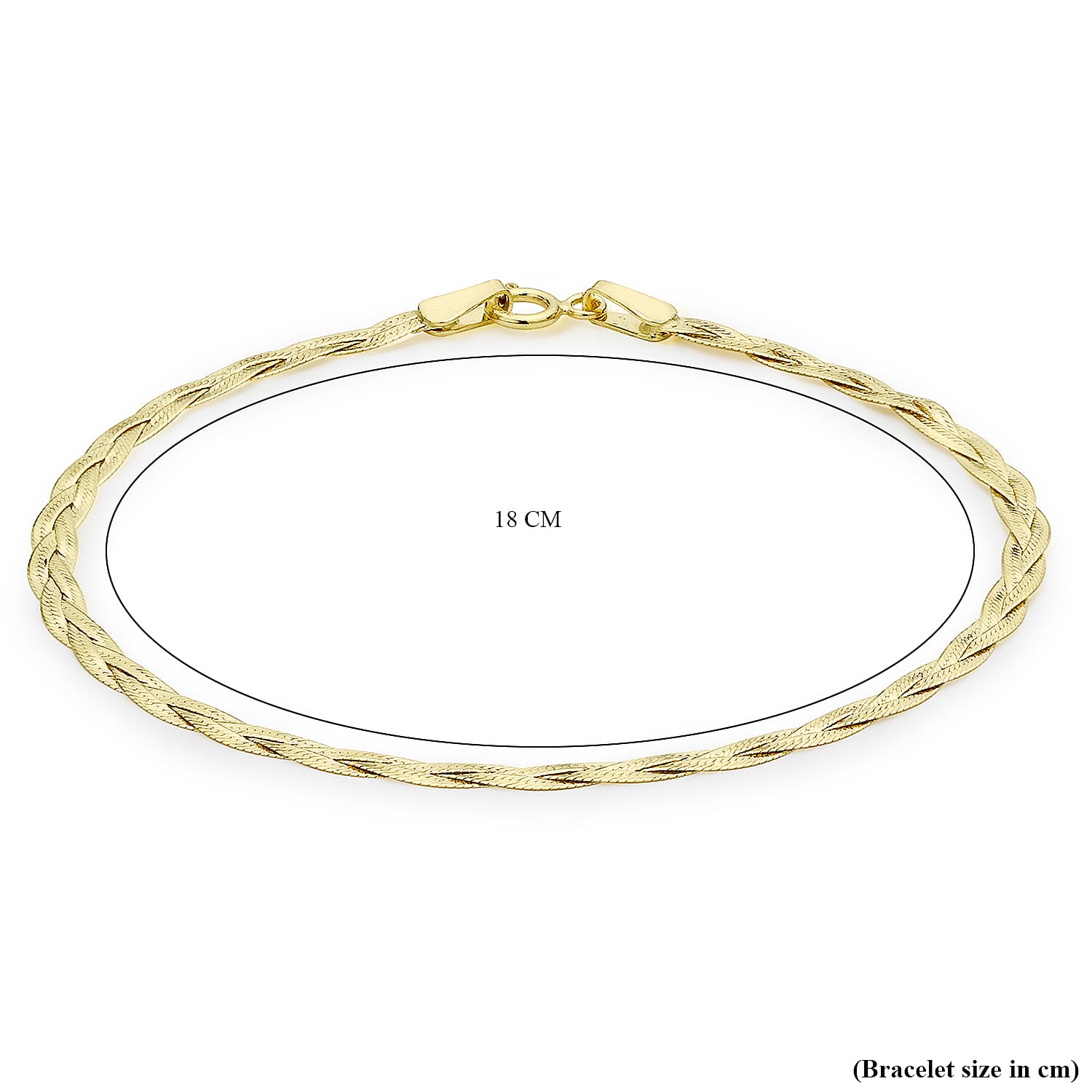 9K Yellow Gold Plait Fine Herringbone Bracelet 7 Inch 8894705 3