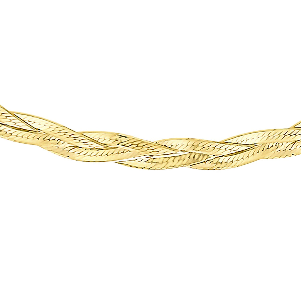 9K Yellow Gold Plait Herringbone Necklace 17 Inch 8894641 0