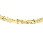 9K Yellow Gold Plait Herringbone Necklace 17 Inch