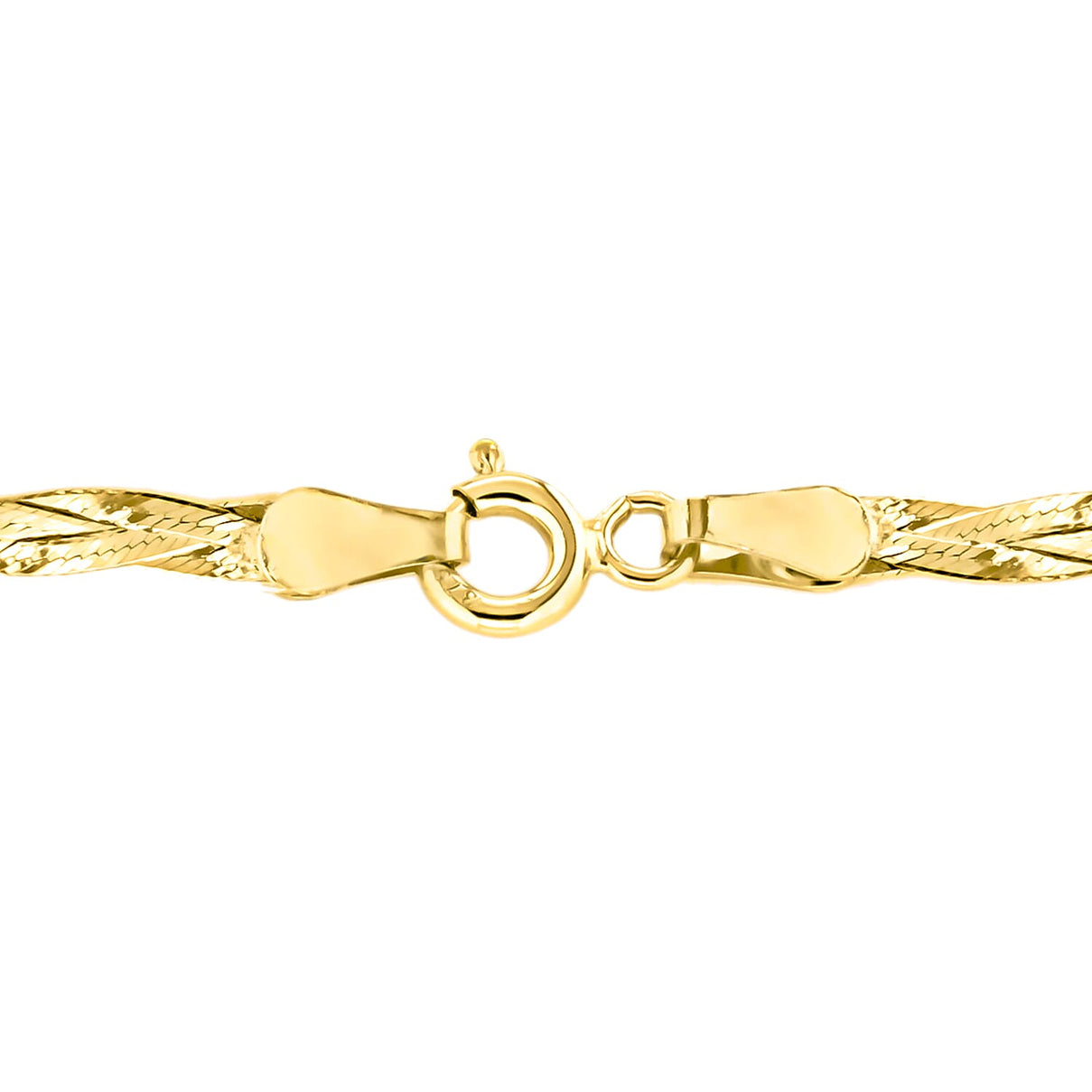 9K Yellow Gold Plait Herringbone Necklace 17 Inch 8894641 2