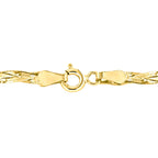 9K Yellow Gold Plait Herringbone Necklace 17 Inch