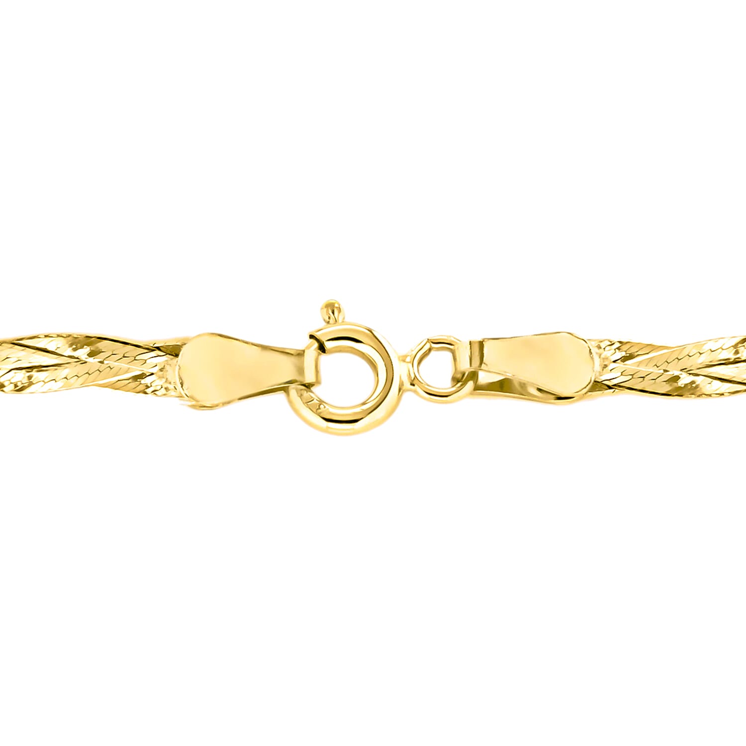 9K Yellow Gold Plait Herringbone Necklace 17 Inch 8894641 2