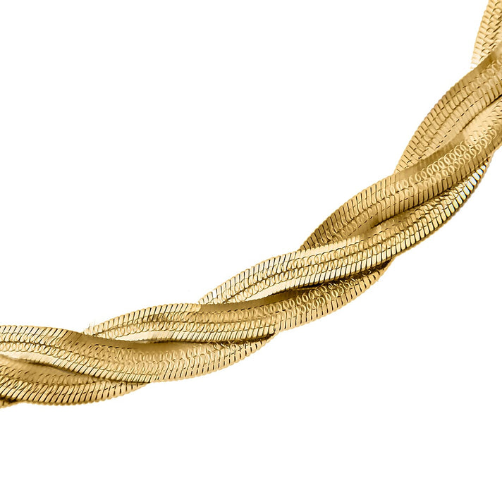 9K Yellow Gold Plait Patterned Herringbone Bracelet 7.5 Inch 8895045 2