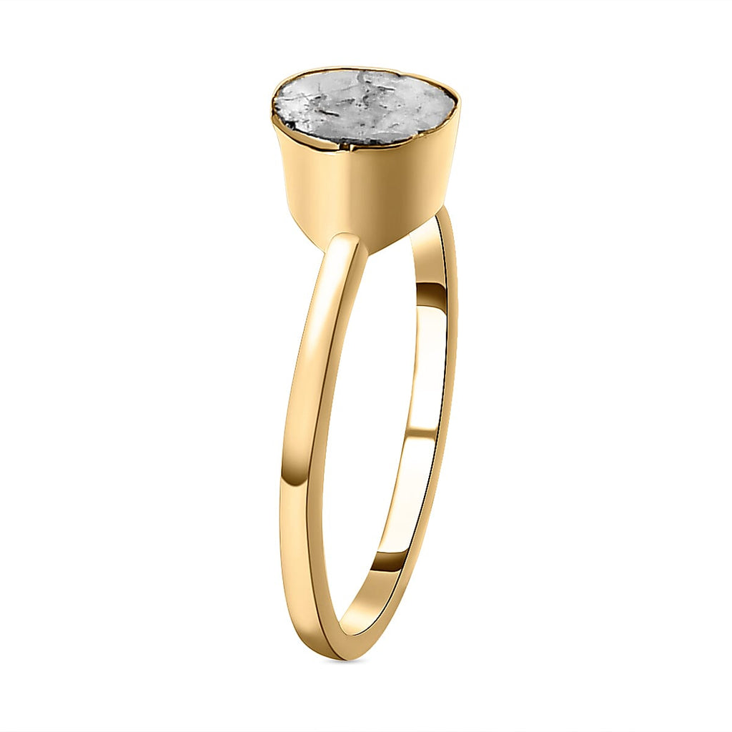 Artisan Crafted- 9K Yellow Gold Polki Diamond Solitaire Ring