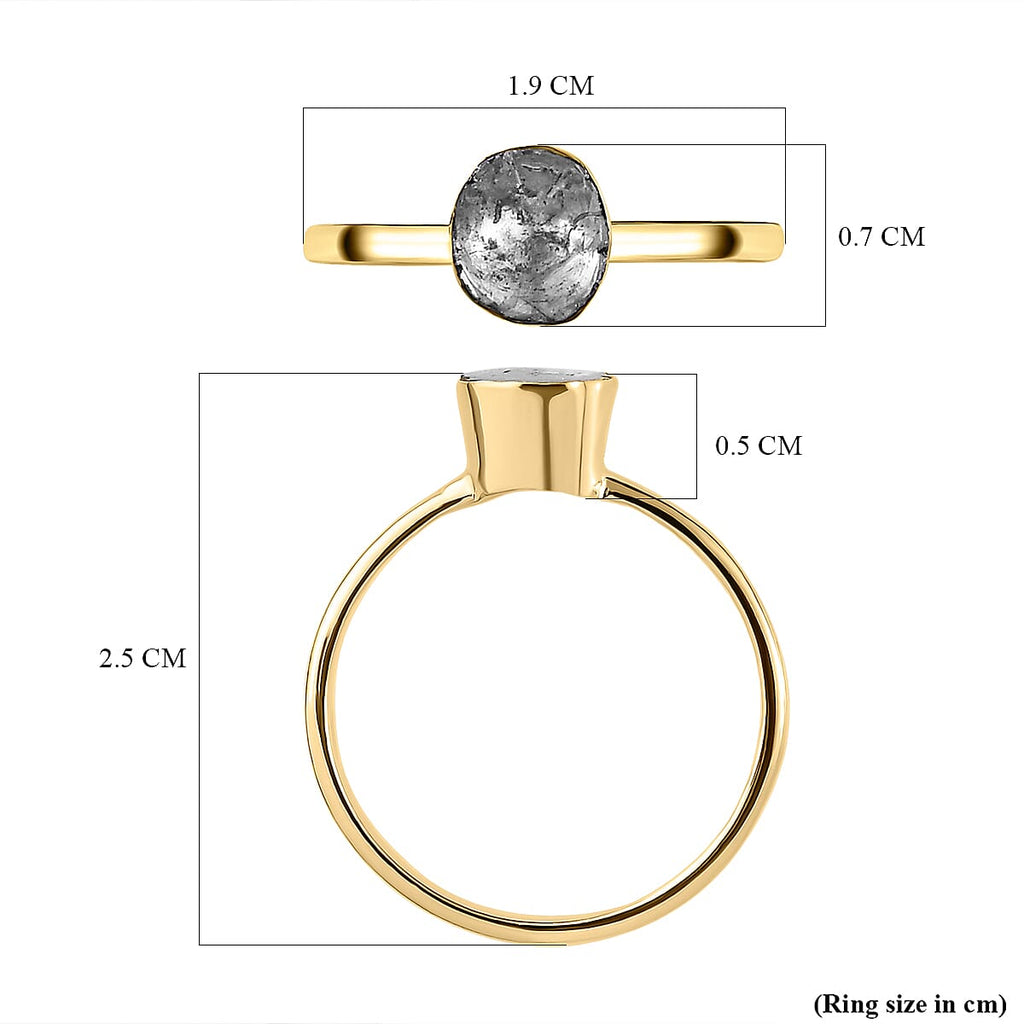 Artisan Crafted- 9K Yellow Gold Polki Diamond Solitaire Ring