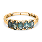 9K Yellow Gold Premium Alexandrite 5 Stone Ring 1.20 Ct.
