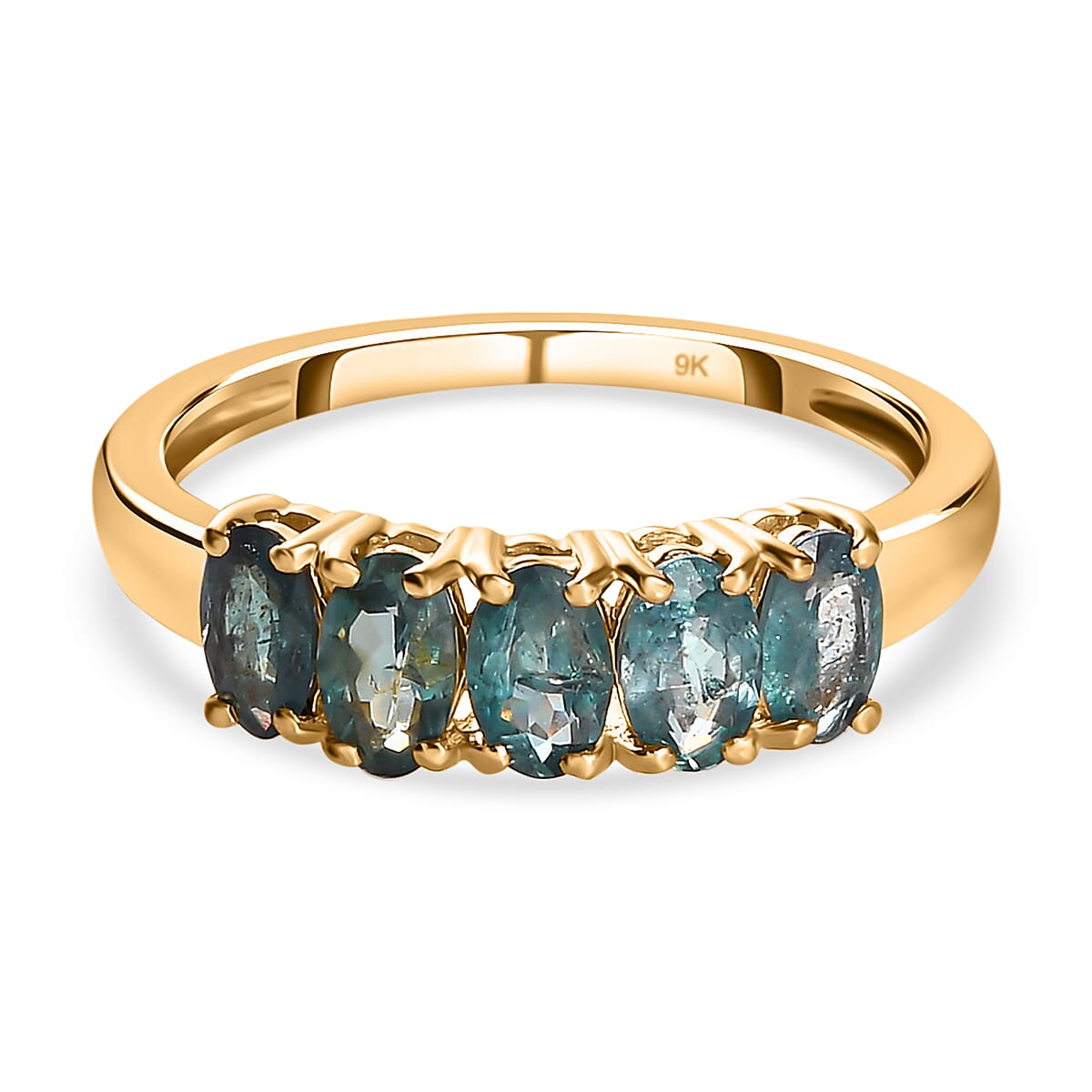 9K Yellow Gold Premium Alexandrite 5 Stone Ring 1.20 Ct. 7208801 1