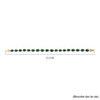 First Time Ever- 9K Yellow Gold Premium Cabochon Emerald Tennis Bracelet (Size - 7.5) 16.12 Ct Gold Wt 3.79Grms