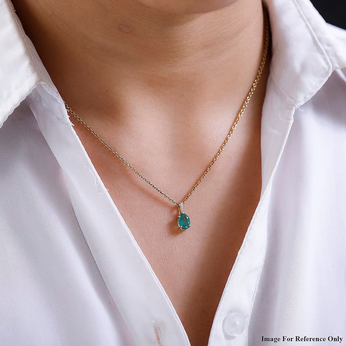 9K Yellow Gold Premium Emerald Pendant 7520220 2