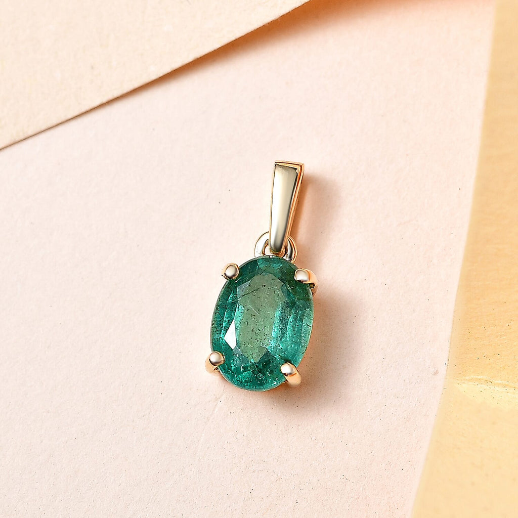 9K Yellow Gold Premium Emerald Pendant