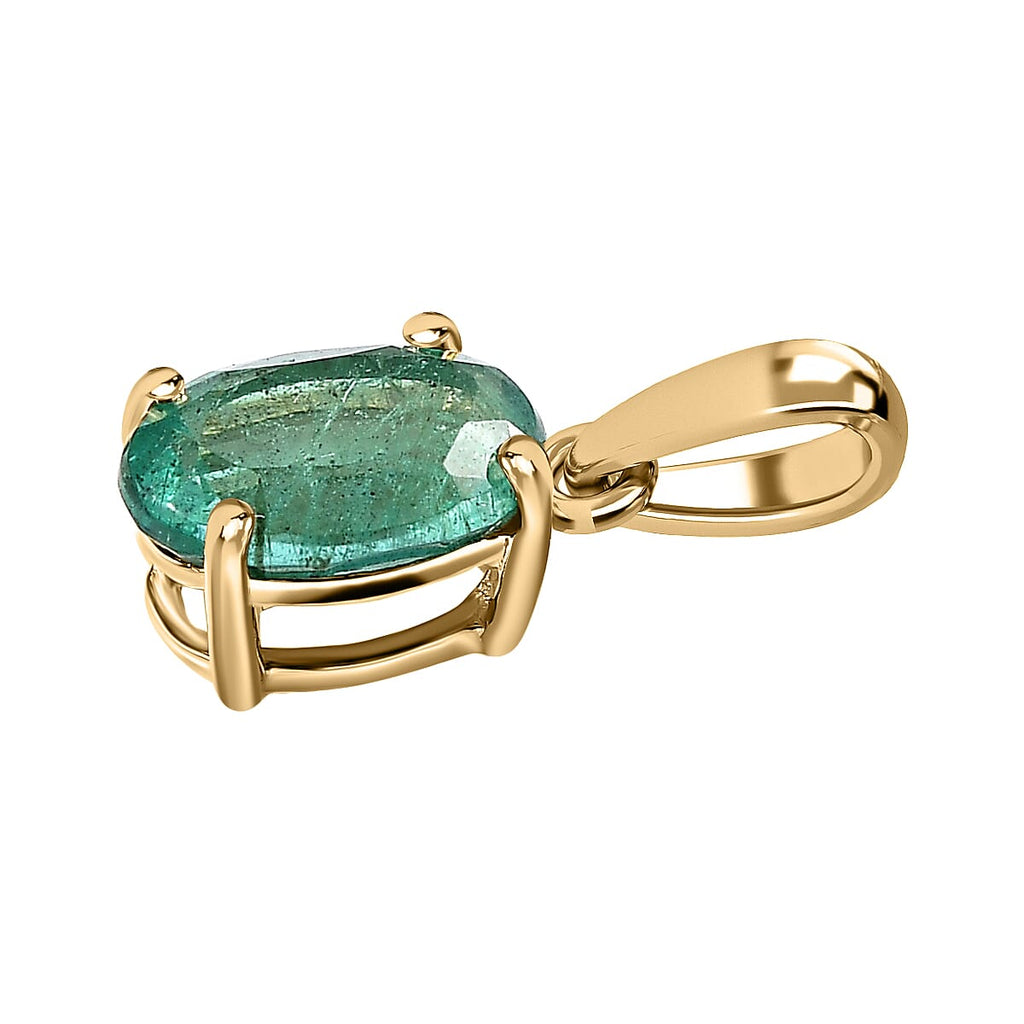 9K Yellow Gold Premium Emerald Pendant