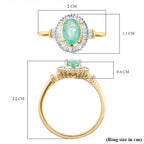 9K Yellow Gold Premium Ethiopian Emerald and Diamond Ring