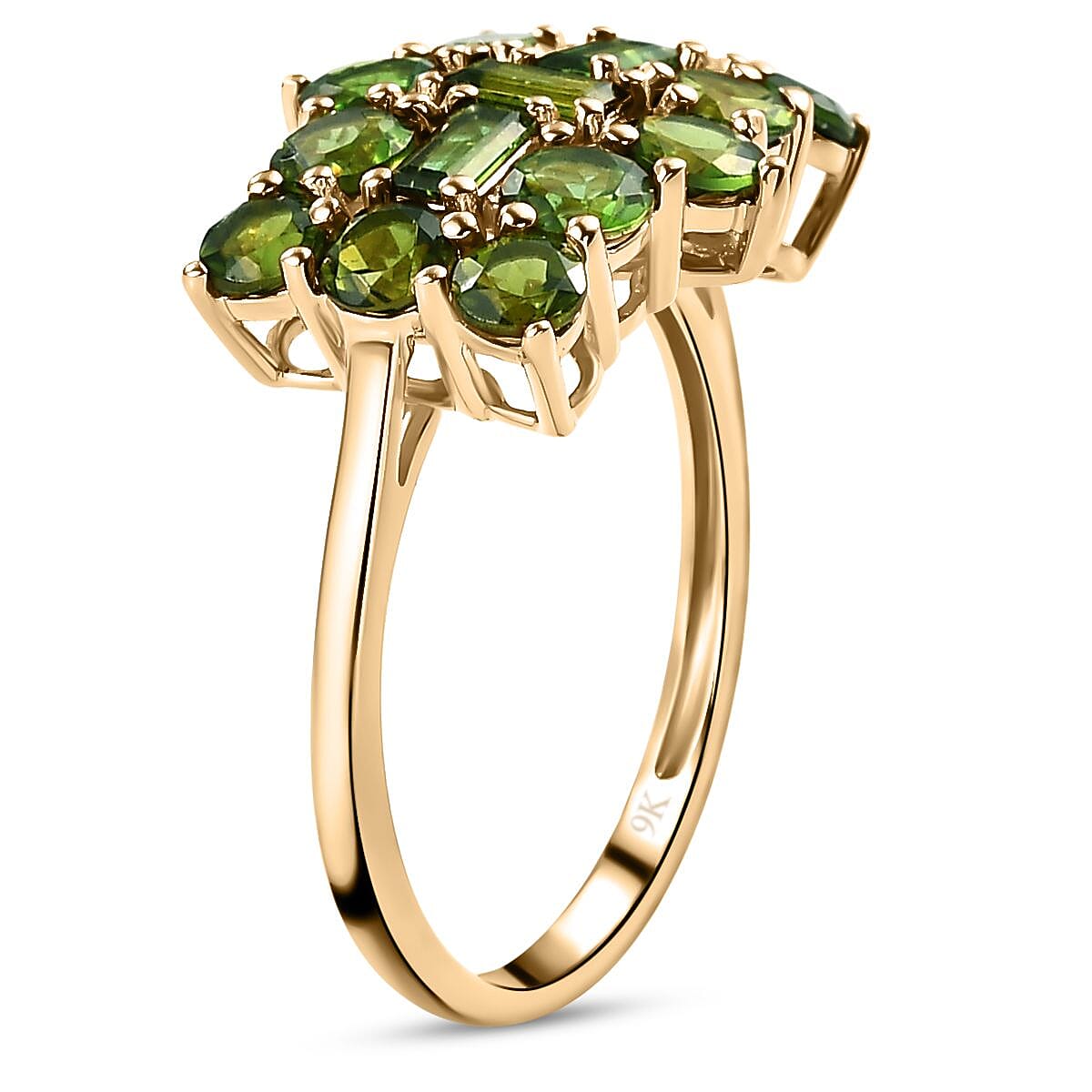 9K Yellow Gold Premium Green Tourmaline Boat Ring 2.11 Ct. 7044134 4