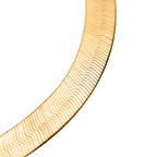 - 9K Yellow Gold Python Herringbone Bracelet (Size - 7.5)