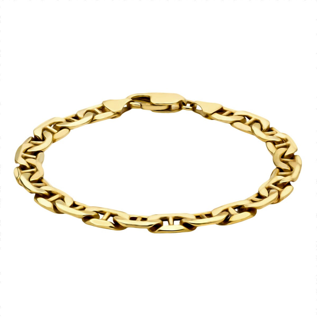 9K Yellow Gold Rambo Bracelet With Lobster Clasp (Size - 8), Gold Wt. 8.60 Gms.