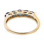 9K Yellow Gold Rare Ocean Teal Sapphire and Diamond Ring 1.52 Ct.