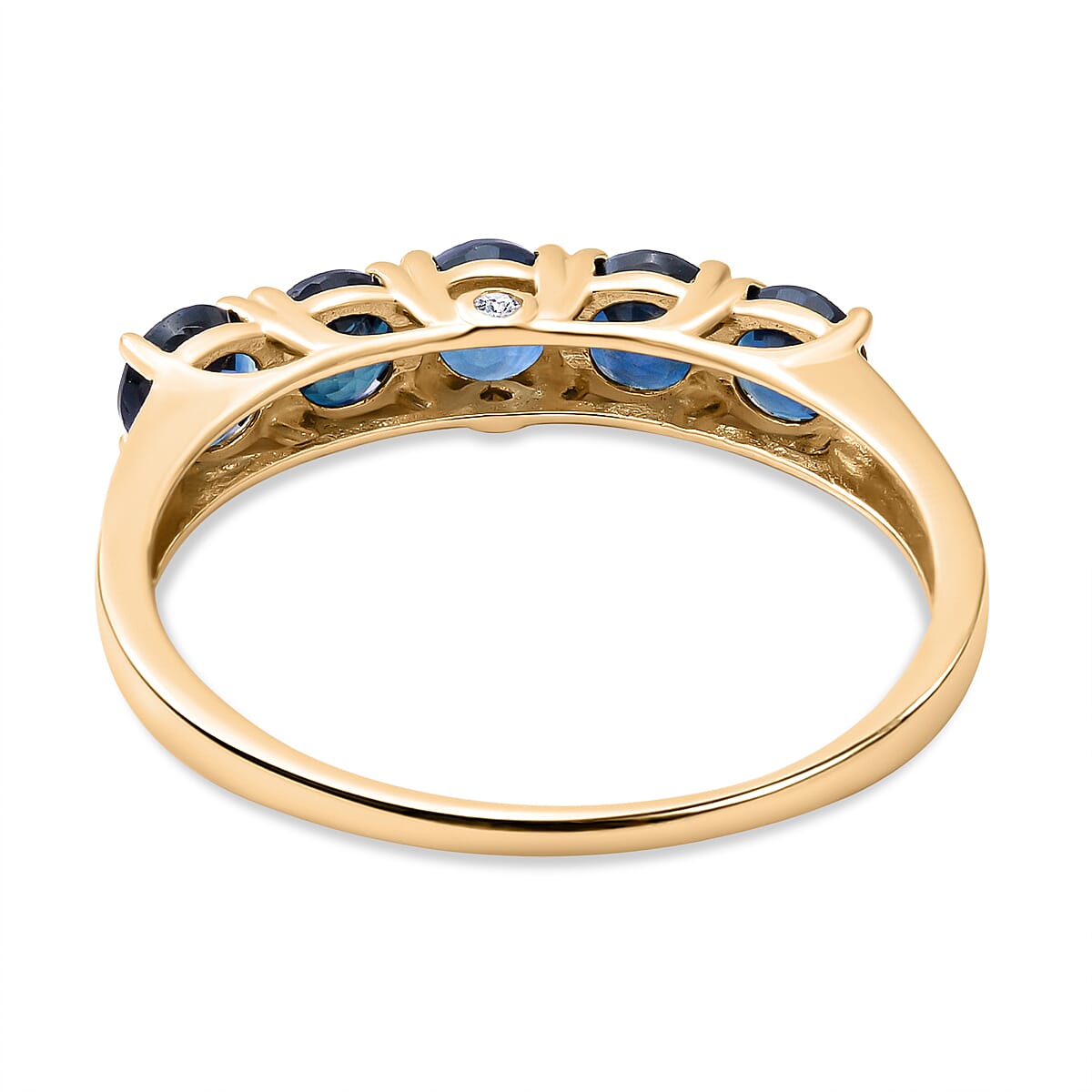 9K Yellow Gold Rare Ocean Teal Sapphire and Diamond Ring 1.52 Ct. 7028144 4
