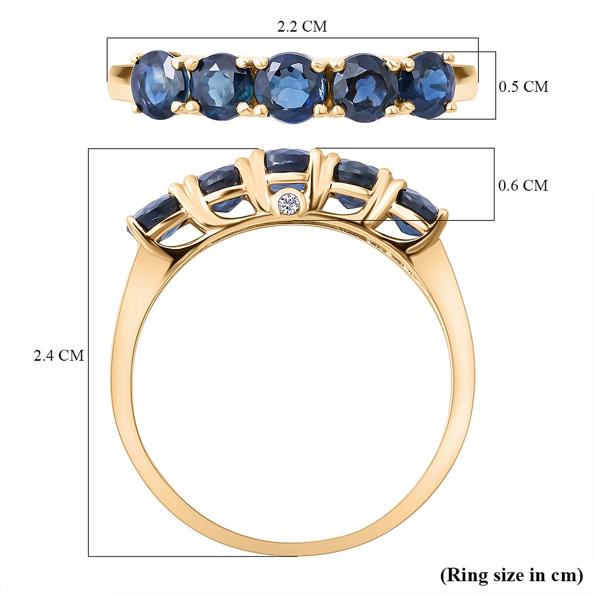 9K Yellow Gold Rare Ocean Teal Sapphire and Diamond Ring 1.52 Ct. 7028144 5