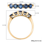 9K Yellow Gold Rare Ocean Teal Sapphire and Diamond Ring 1.52 Ct.