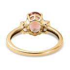 9K Yellow Gold Red Andesine and Diamond Ring 1.29 Ct.