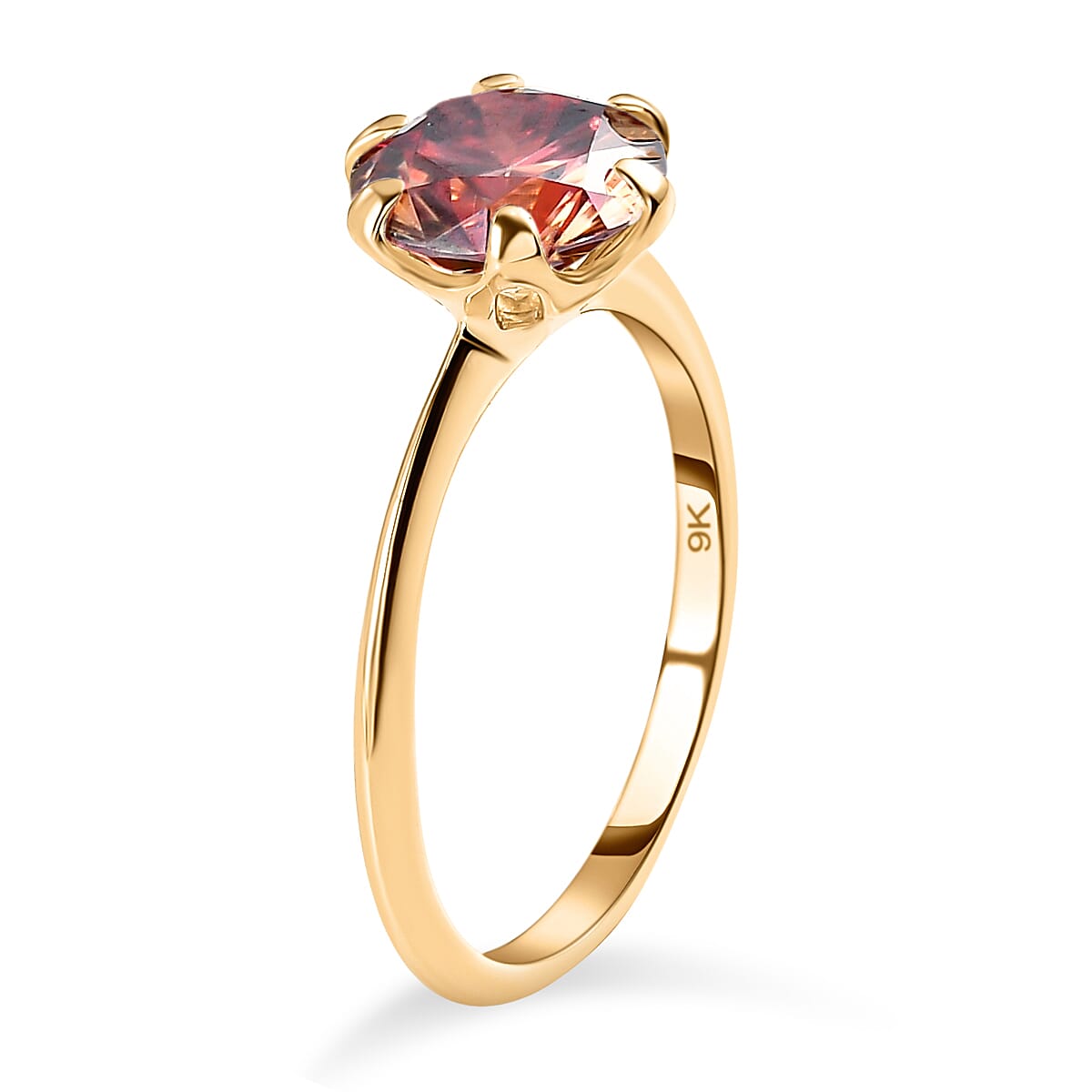 9K Yellow Gold Red Moissanite Solitaire Ring 1.72 Ct. 8860672 4