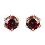 9K Yellow Gold Red Moissanite Stud Earrings (with Push Back) 1.50 Ct.