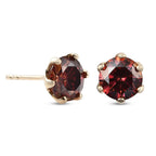 9K Yellow Gold Red Moissanite Stud Earrings (with Push Back) 1.50 Ct.