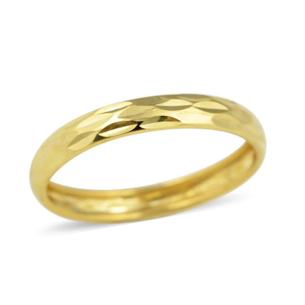 9K Yellow Gold Diamond-Cut Ring 8206714 0