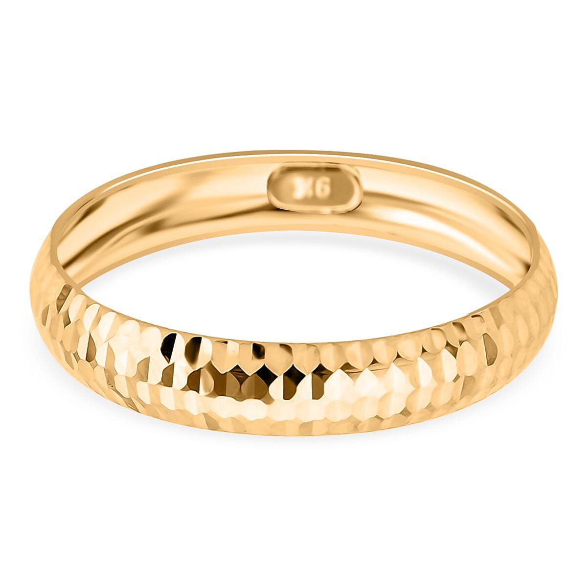 Royal Bali Collection - 9K Yellow Gold Diamond-Cut Band Ring 7995009 0