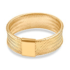 Maestro Collection - 9K Yellow Gold Stretchable Mesh Ring            (Size Medium-Large)