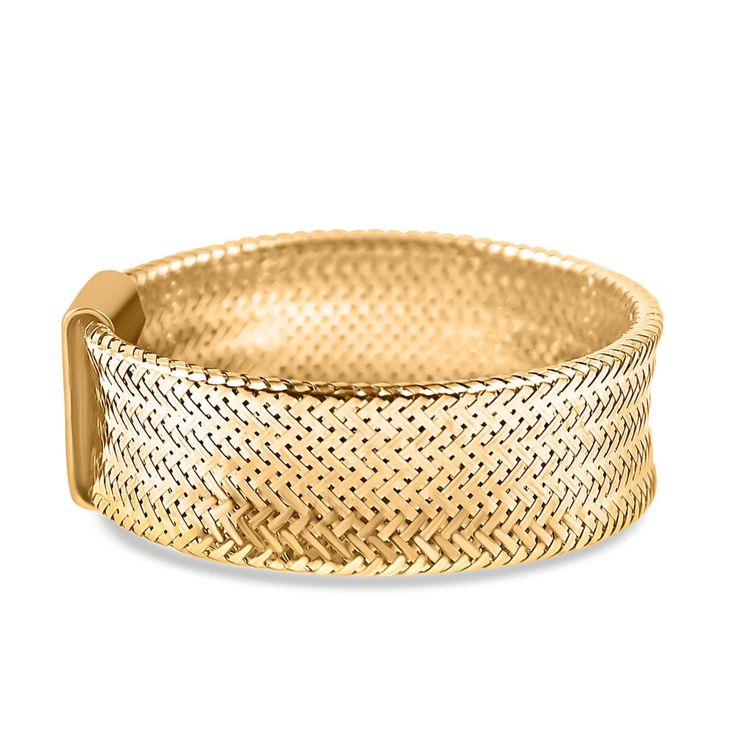 Maestro Collection - 9K Yellow Gold Stretchable Mesh Ring            (Size Medium-Large)