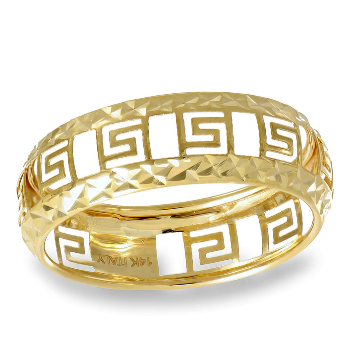 Designer inspired Maestro Collection 9K Yellow Gold Greek Key Sparkle Ring 8502428 1