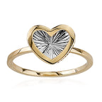 Closeout Deal - 9K Yellow & White Gold Heart Ring