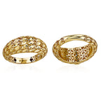 Vicenza Closeout - 9K Yellow Gold Diamond Cut Broad Dome Ring Gold wt 2.13gms
