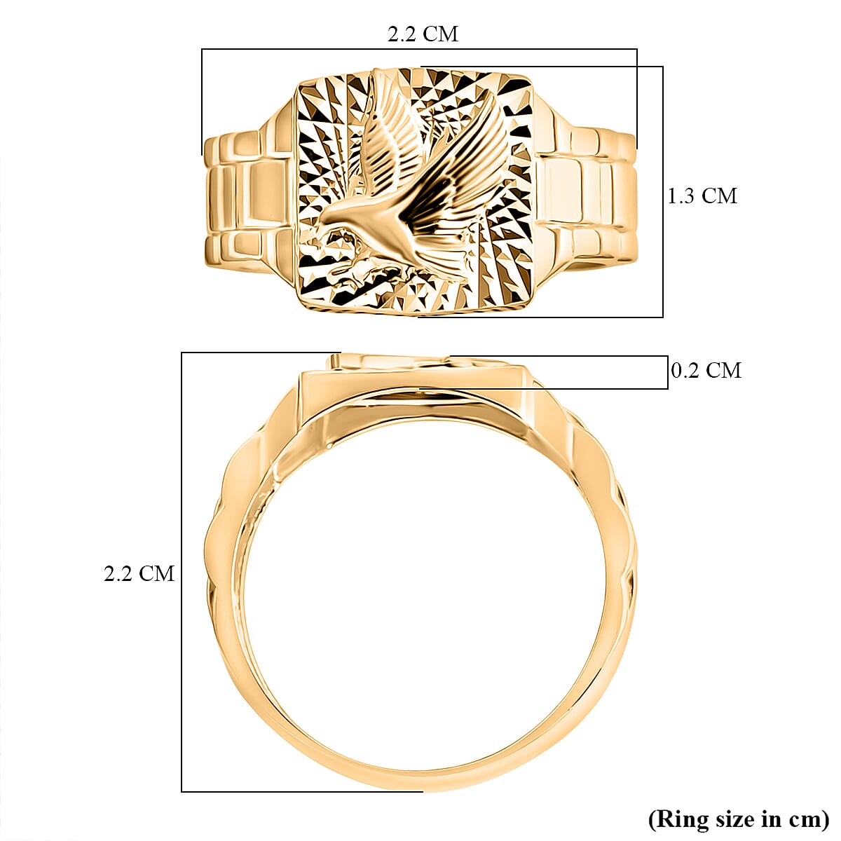 Designer Inspired 9K Yellow Gold Eagle Ring 8109523 4