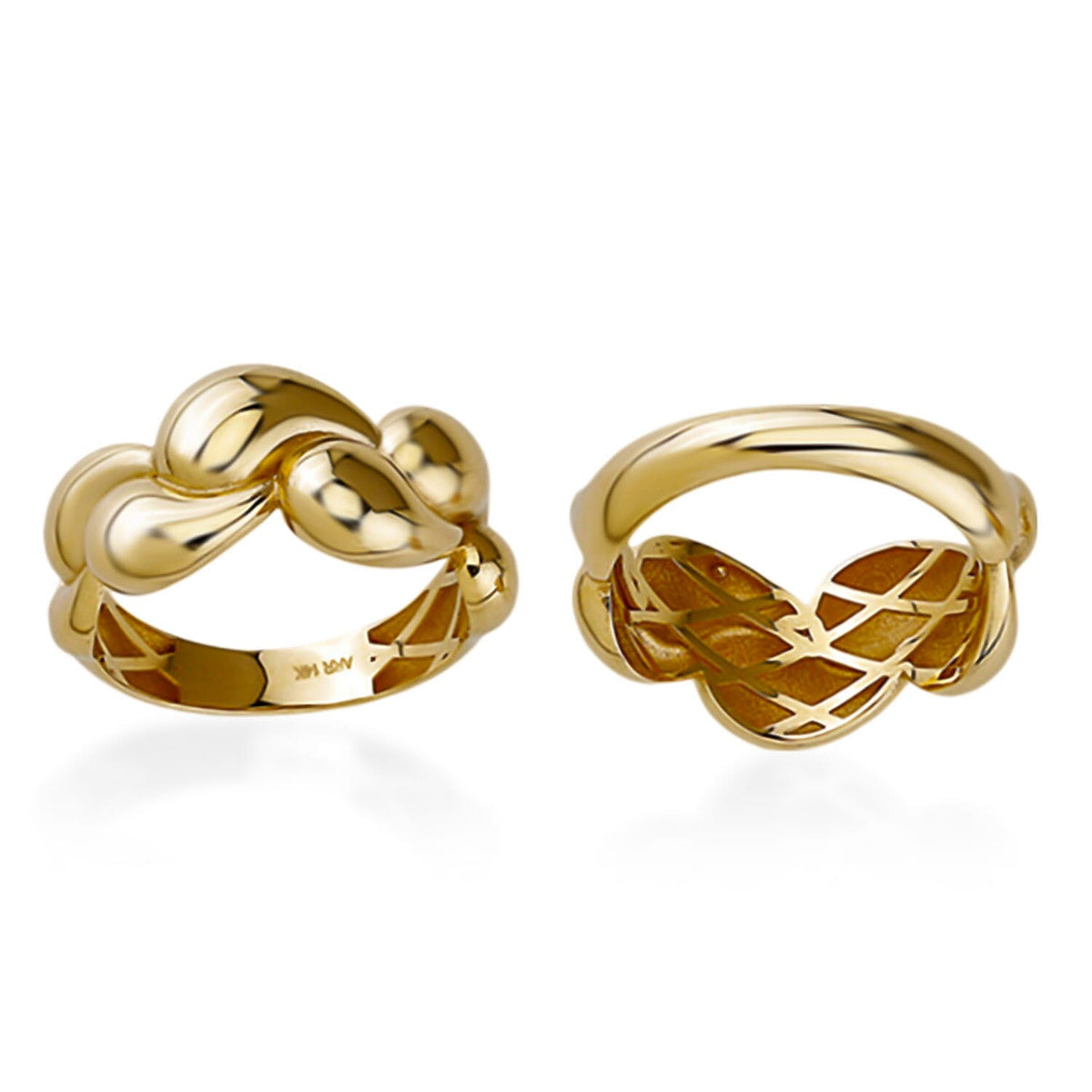 9K Yellow Gold Wave Band Ring 7939272 0