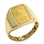 Maestro Collection - 24K Ingot Bar in 9K Yellow Gold Signet Ring