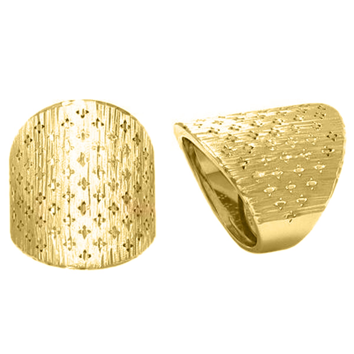 Maestro Collection - 9K Yellow Gold Diamond Cut Satin Finished Embelished Ring 7819651 0