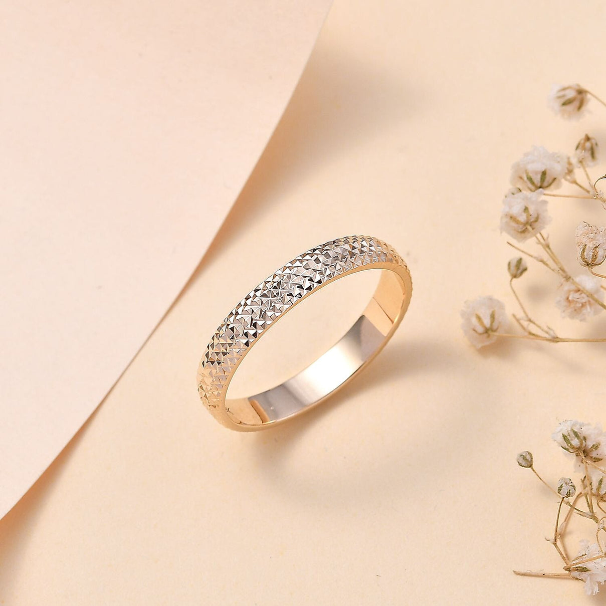9K Yellow Gold Diamond Cut Ring, Gold Wt. 4 Gms 7826948 2