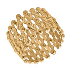 TV Only Lowest Ever price -Surabaya Gold - 9K Yellow Gold Handmade Concertina Ring (L - V) Adjustable - 8 Grams