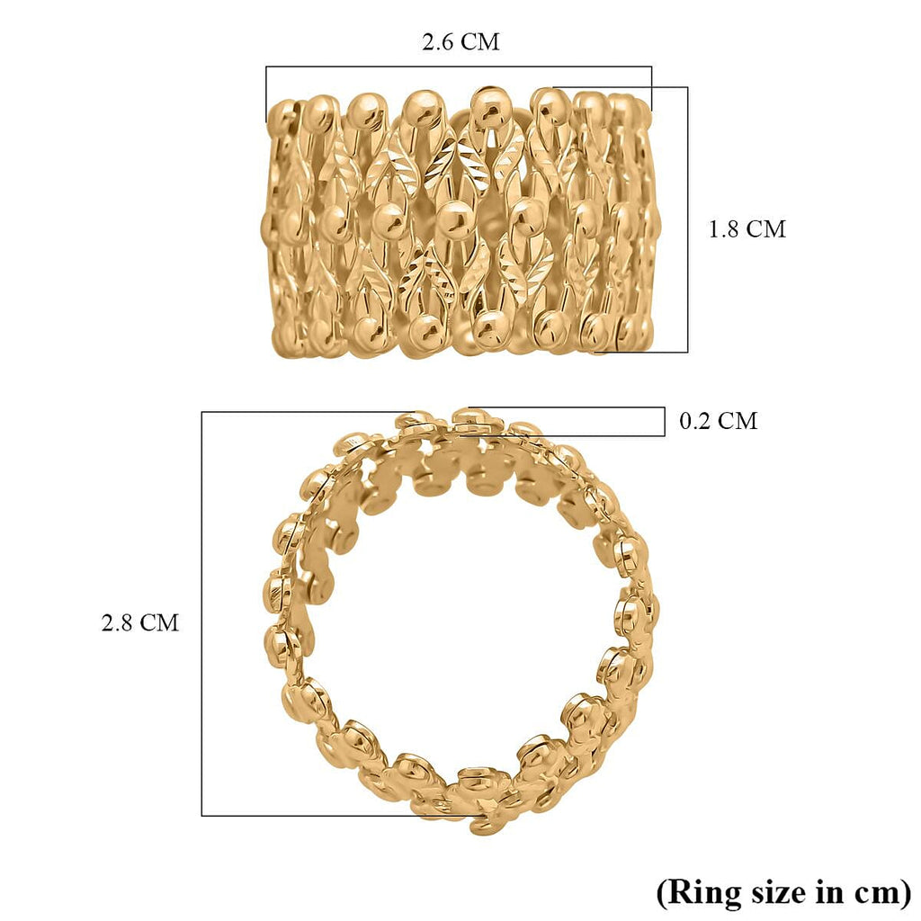 TV Only Lowest Ever price -Surabaya Gold - 9K Yellow Gold Handmade Concertina Ring (L - V) Adjustable - 8 Grams