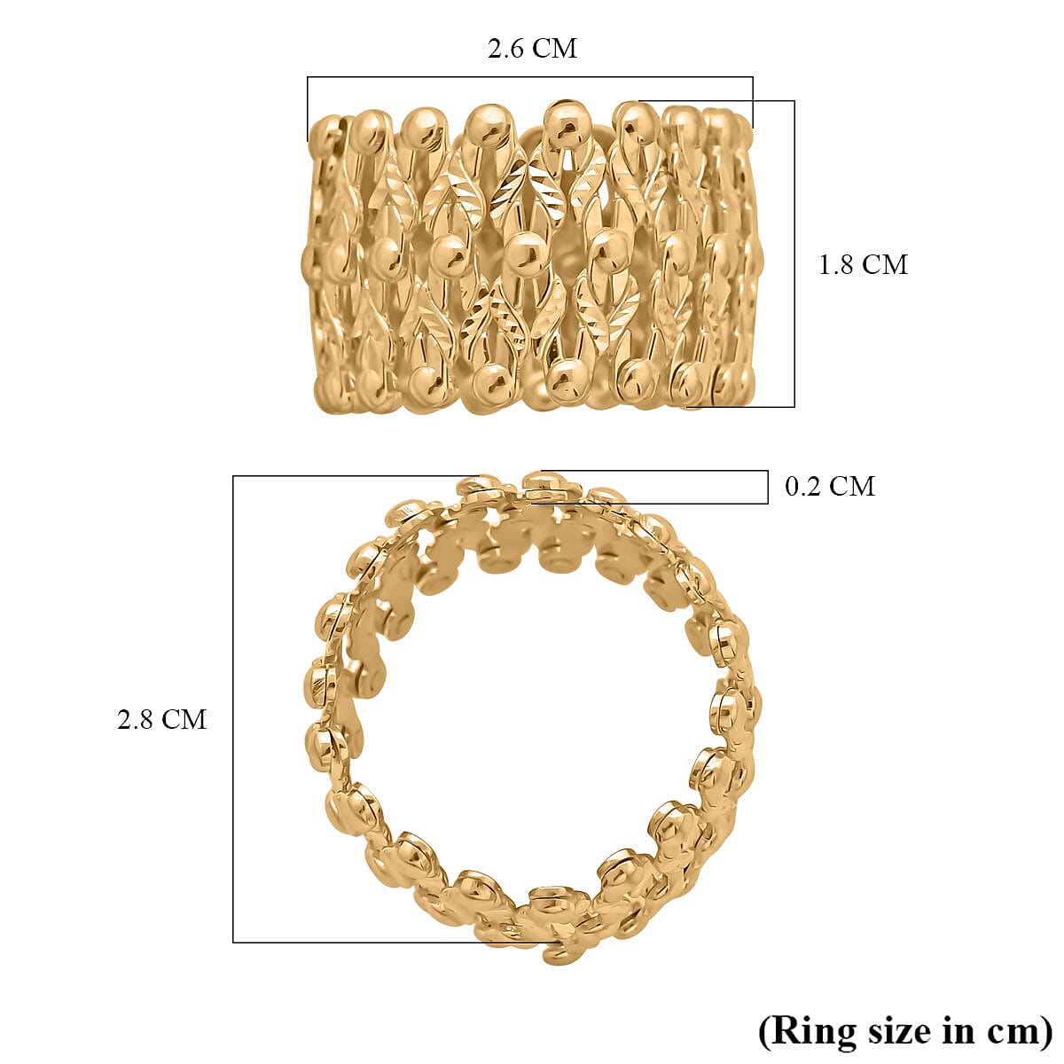 Handmade Concertena Ring in 9K Yellow Gold 8.00 Gms 7634086 6