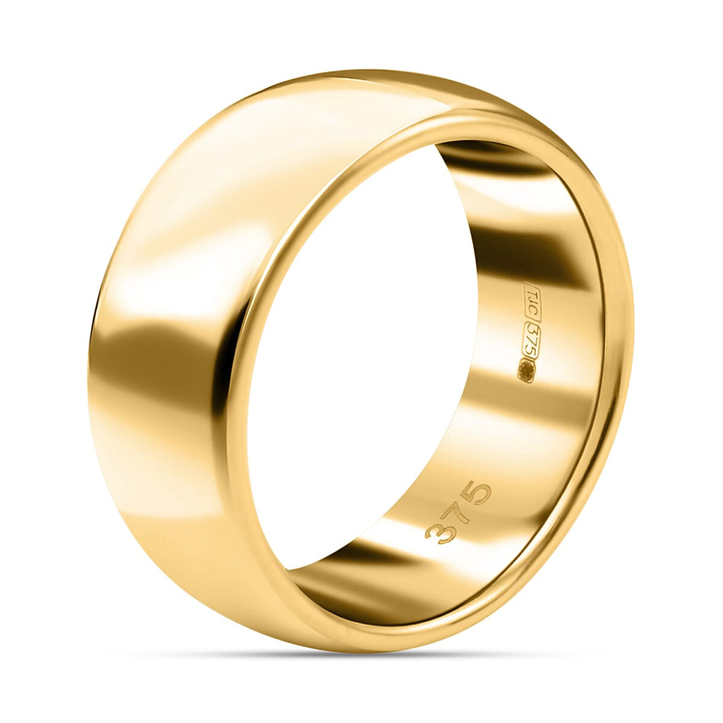 Italian Made - 9K Yellow Gold Band Ring