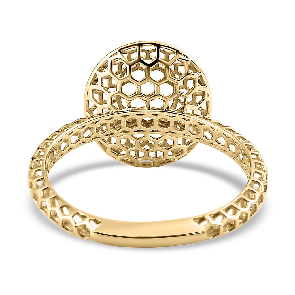 9K Yellow Gold Honeycomb Ring