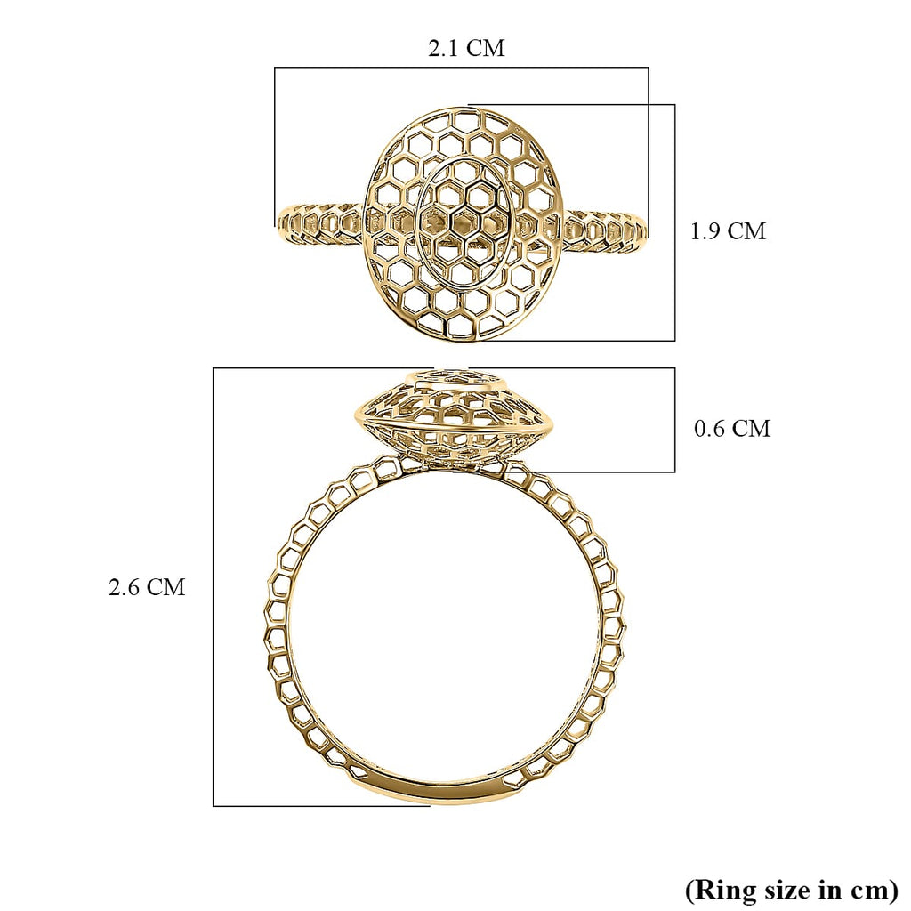 9K Yellow Gold Honeycomb Ring