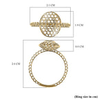 9K Yellow Gold Honeycomb Ring