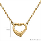 Vicenza Closeout - 9K Yellow Gold Heart Necklace (Size - 18)