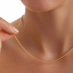 9K Yellow Gold Rope Chain With Spring Ring Clasp (Size - 16)