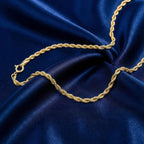 9K Yellow Gold Rope Chain With Spring Ring Clasp (Size - 16)